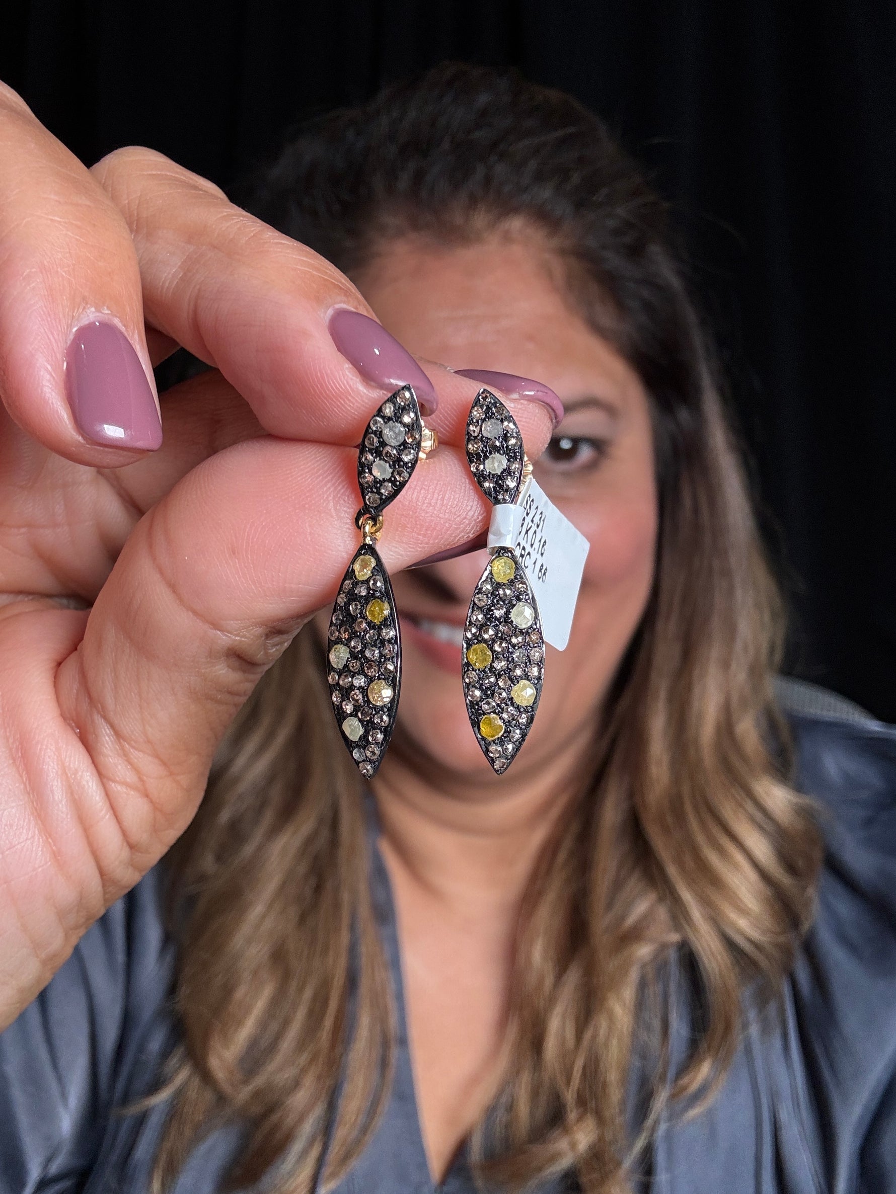 Colored Diamond Earrings | Ulka Rocks