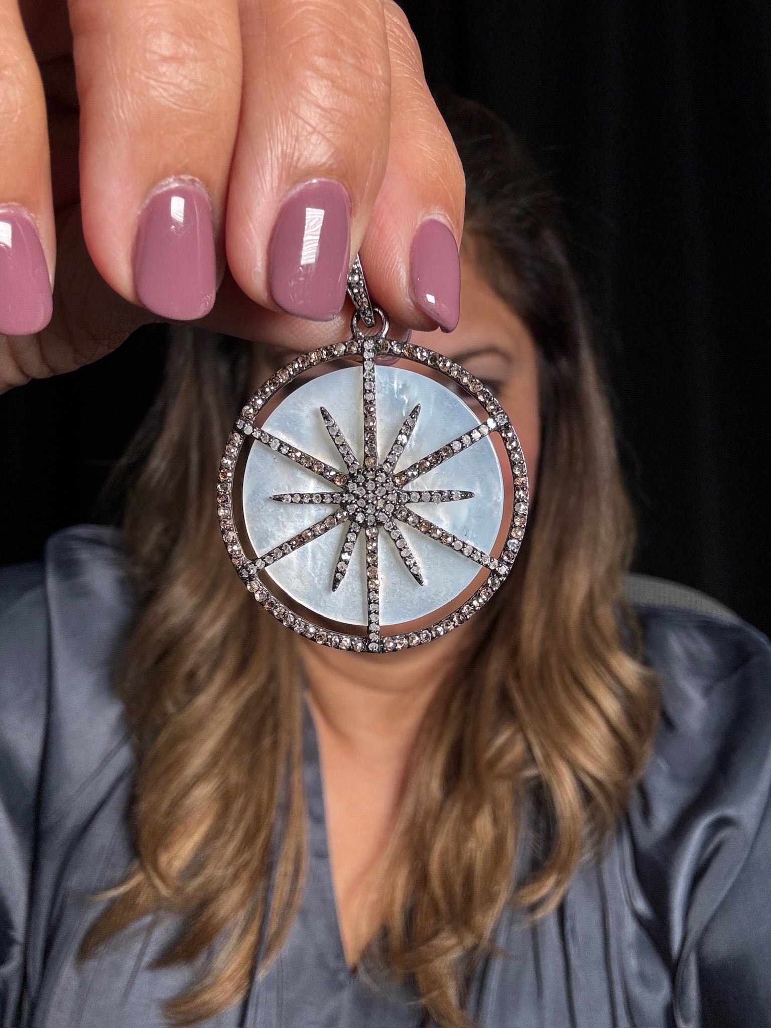 Mother of White Pearl Starburst Pendant | Ulka Rocks