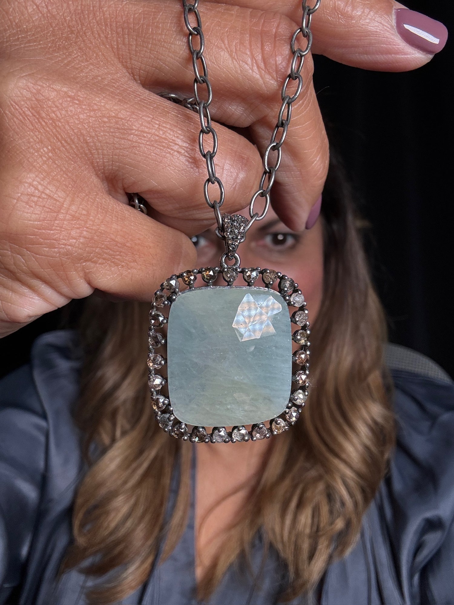 Blue Sapphire Diamond Necklace | Ulka Rocks