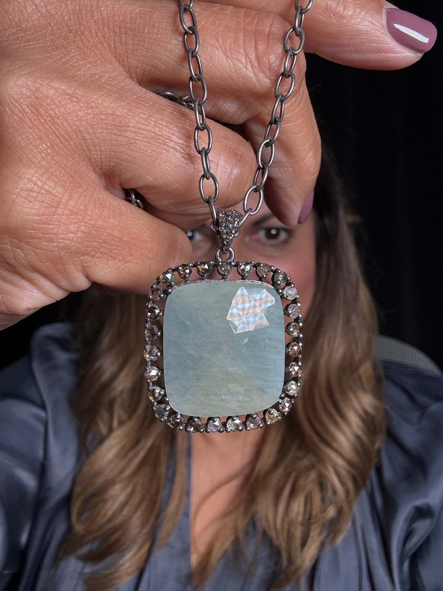 Blue Sapphire Diamond Necklace | Ulka Rocks