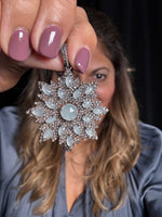 Blue Aquamarine Snowflake Pendant | Ulka Rocks