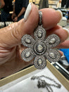 Show Special -  Rough Cut Diamond Flower Pendant