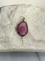 Pink Pink Sapphire Pendant Made with Sterling Silver | Ulka Rocks