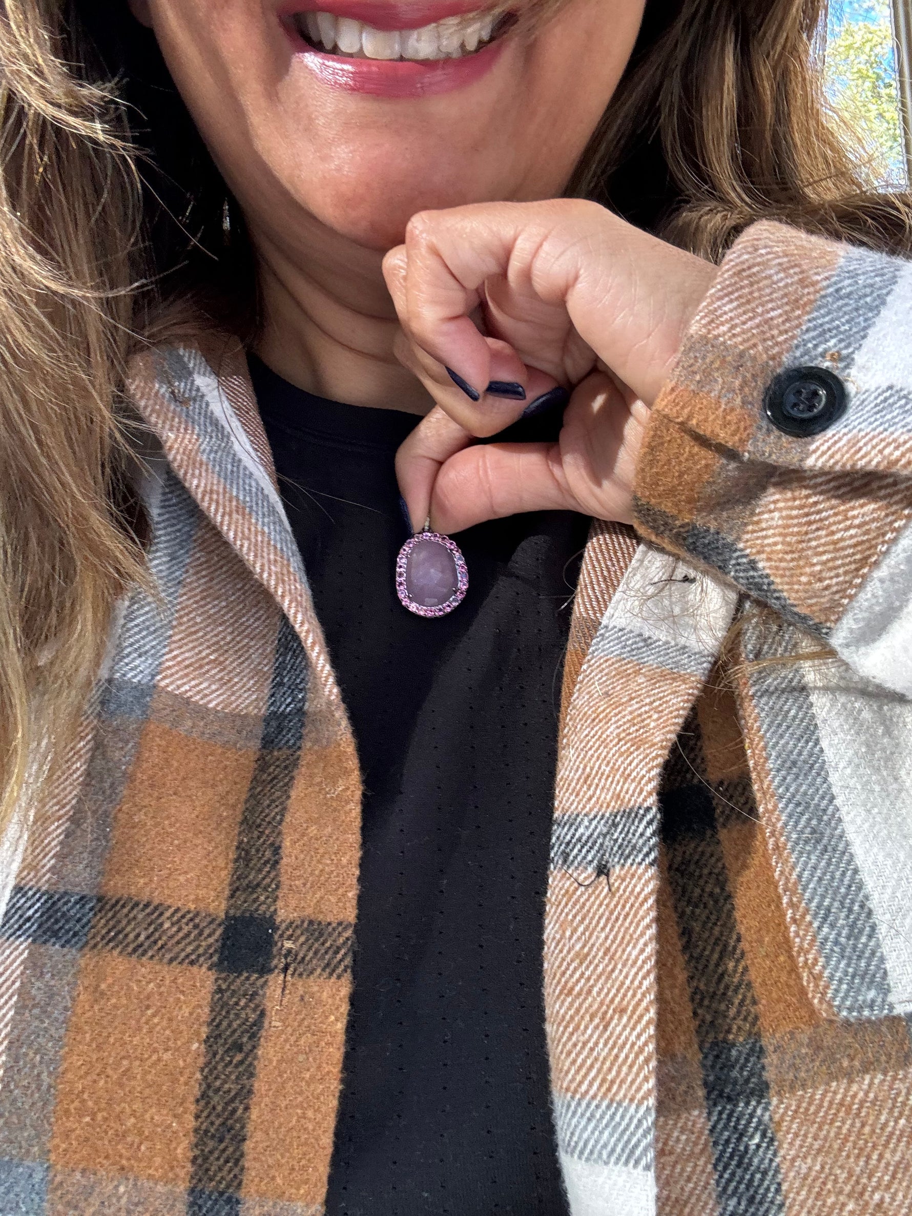 Reserved: Raw To Radiant Pink Gray Sapphire Pendant | Ulka Rocks