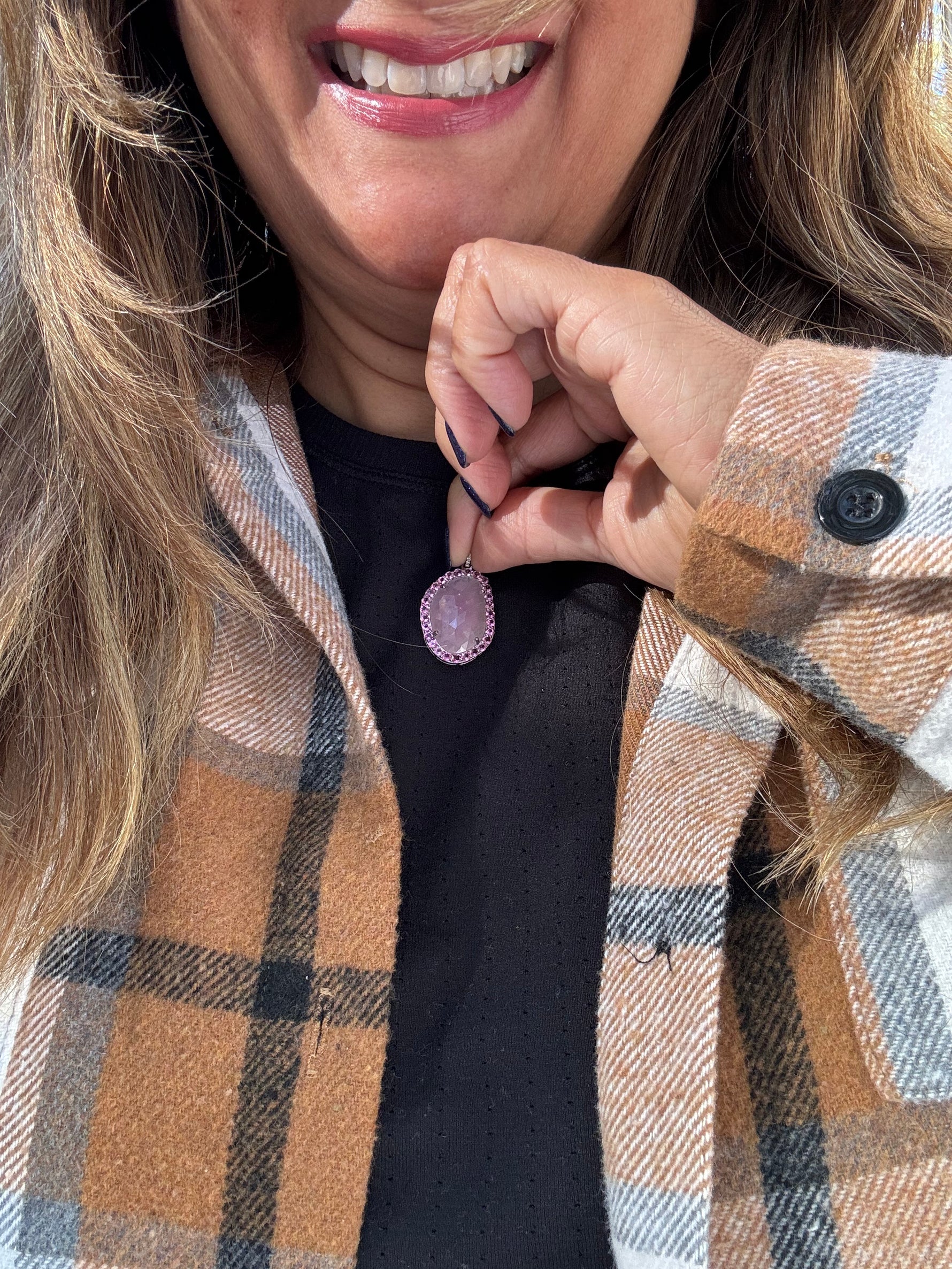 Pink Pink Sapphire Pendant Made with Sterling Silver | Ulka Rocks