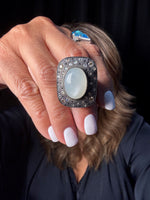 Gray Moonstone Diamond Ring | Ulka Rocks