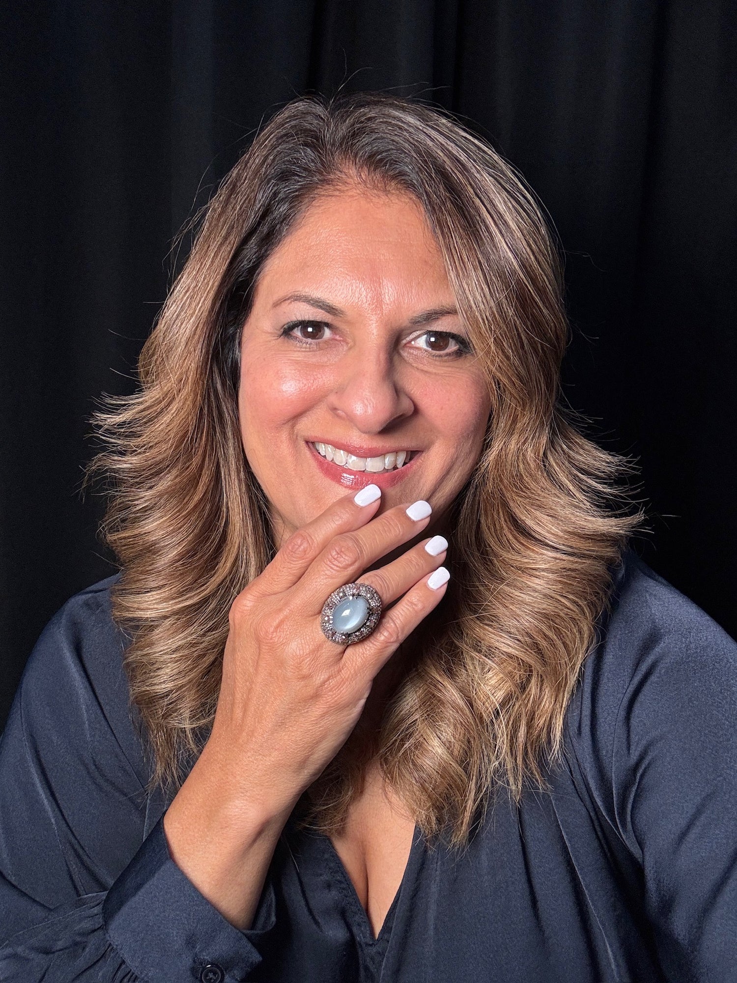 Gray Gray Moonstone and Diamond Ring | Ulka Rocks