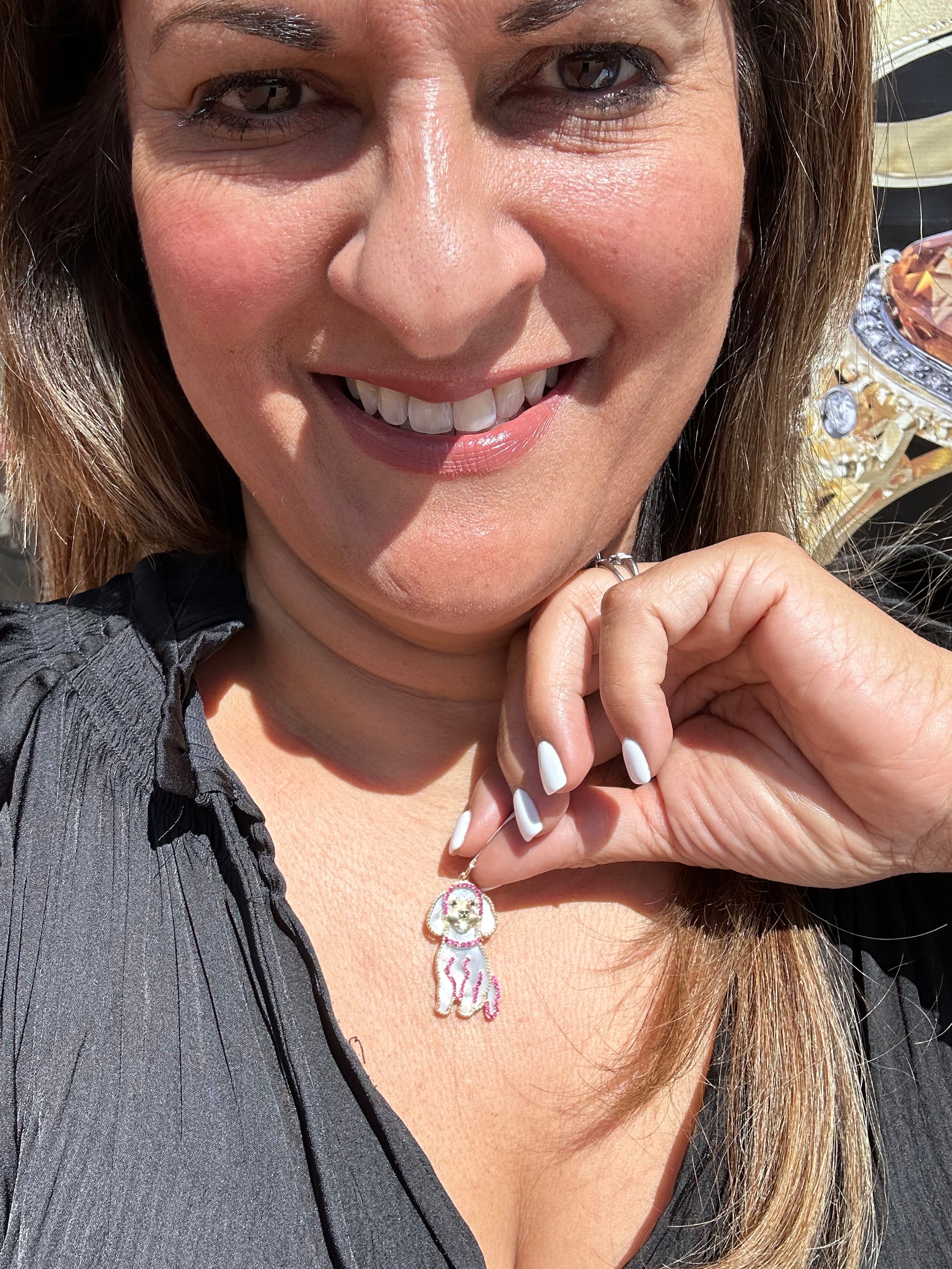 Exclusive 14K Gold Diamond Golden Doodle Pendant - the Covey | Ulka Rocks