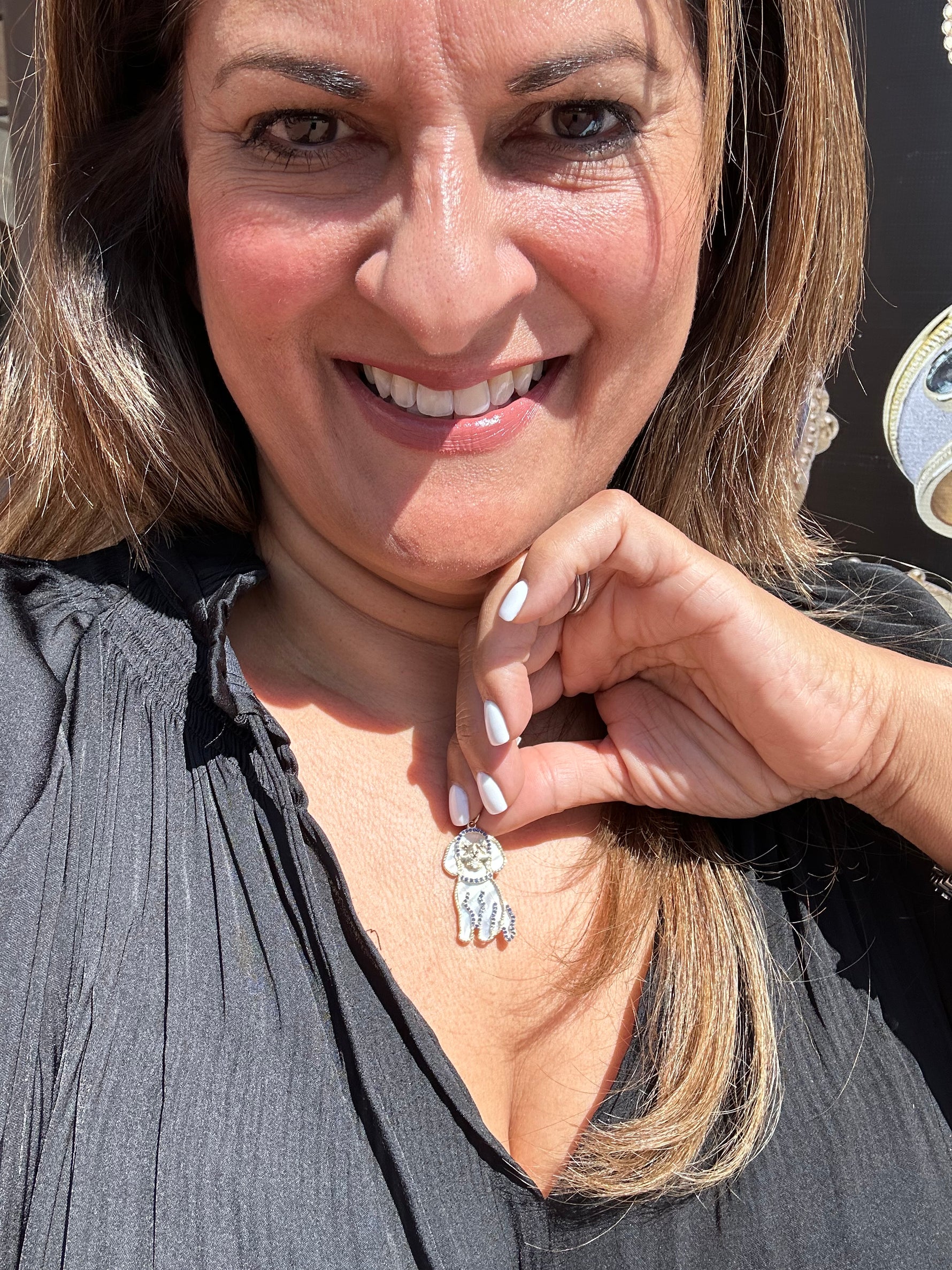Exclusive 14K Gold Diamond Golden Doodle Pendant - the Covey | Ulka Rocks