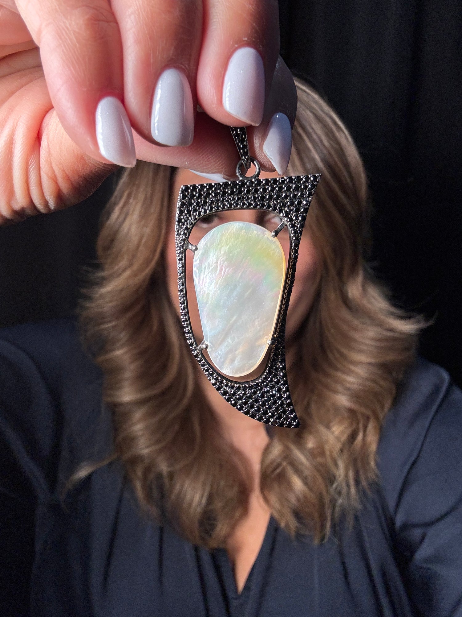 Mother of White Pearl Horn Pendant | Ulka Rocks