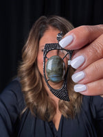 Black Labradorite and Black Spinel Horn Pendant | Ulka Rocks