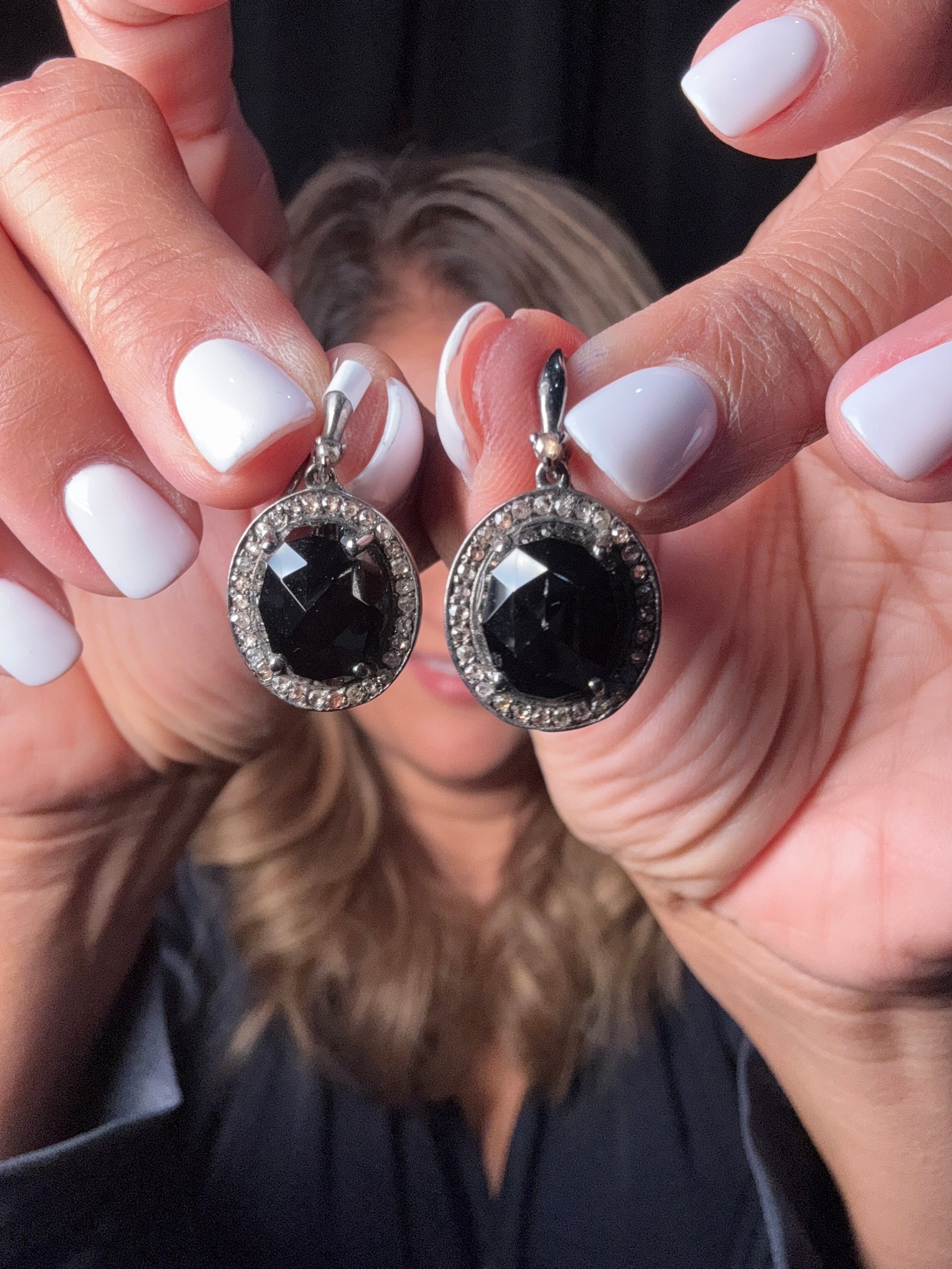 Black Black Spinel Drop Earrings | Ulka Rocks