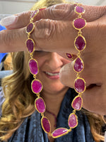 Ruby necklace in 14k Yellow Gold by Ulka Rocks