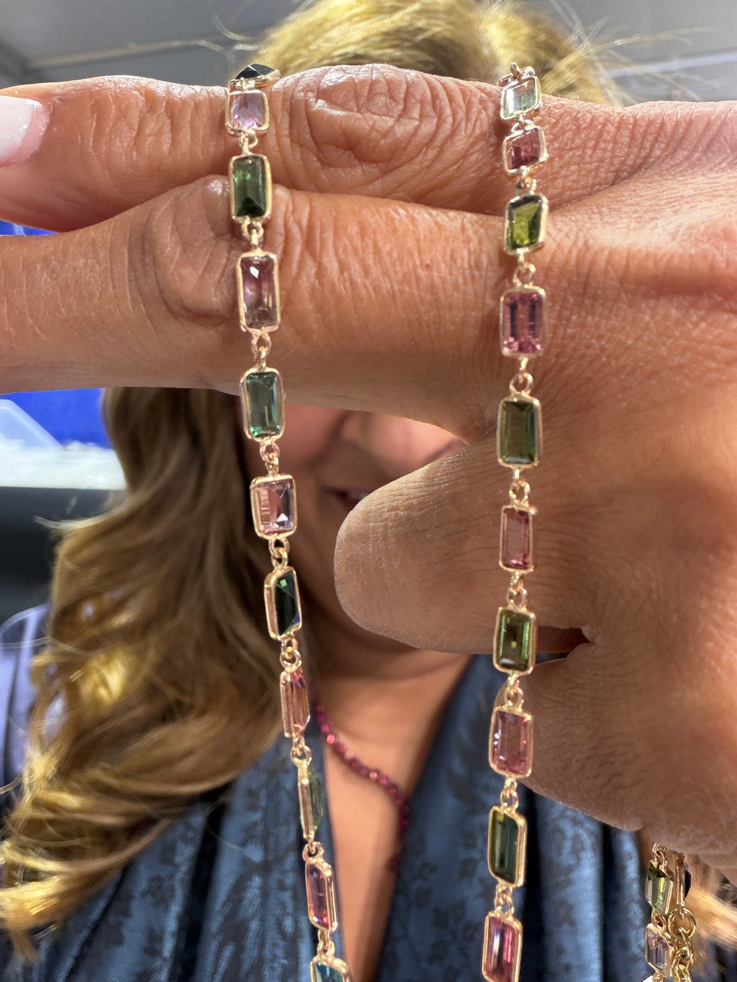 Tourmaline necklace in 14k Yellow Gold by Ulka Rocks
