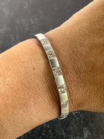 Koss Sterling Silver Square Diamond Accent Hinge Bracelet | Ulka Rocks