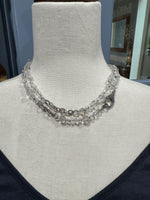 35" Herkimer Diamond & Sterling Silver Chain Necklace with Diamond Clasp | Ulka Rocks