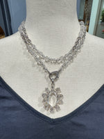 35" Herkimer Diamond & Sterling Silver Chain Necklace with Diamond Clasp | Ulka Rocks