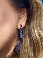 Purple Tanzanite Bar Earrings | Ulka Rocks