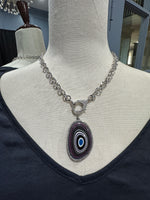 Limited Edition Rainbow Fordite Diamond Pendant | Ulka Rocks