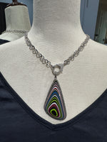 Limited Edition Gray Fordite Diamond Pendant | Ulka Rocks