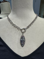 Limited Edition Gray Fordite Diamond Pendant | Ulka Rocks