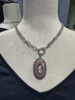 Limited Edition Rainbow Fordite Diamond Pendant | Ulka Rocks