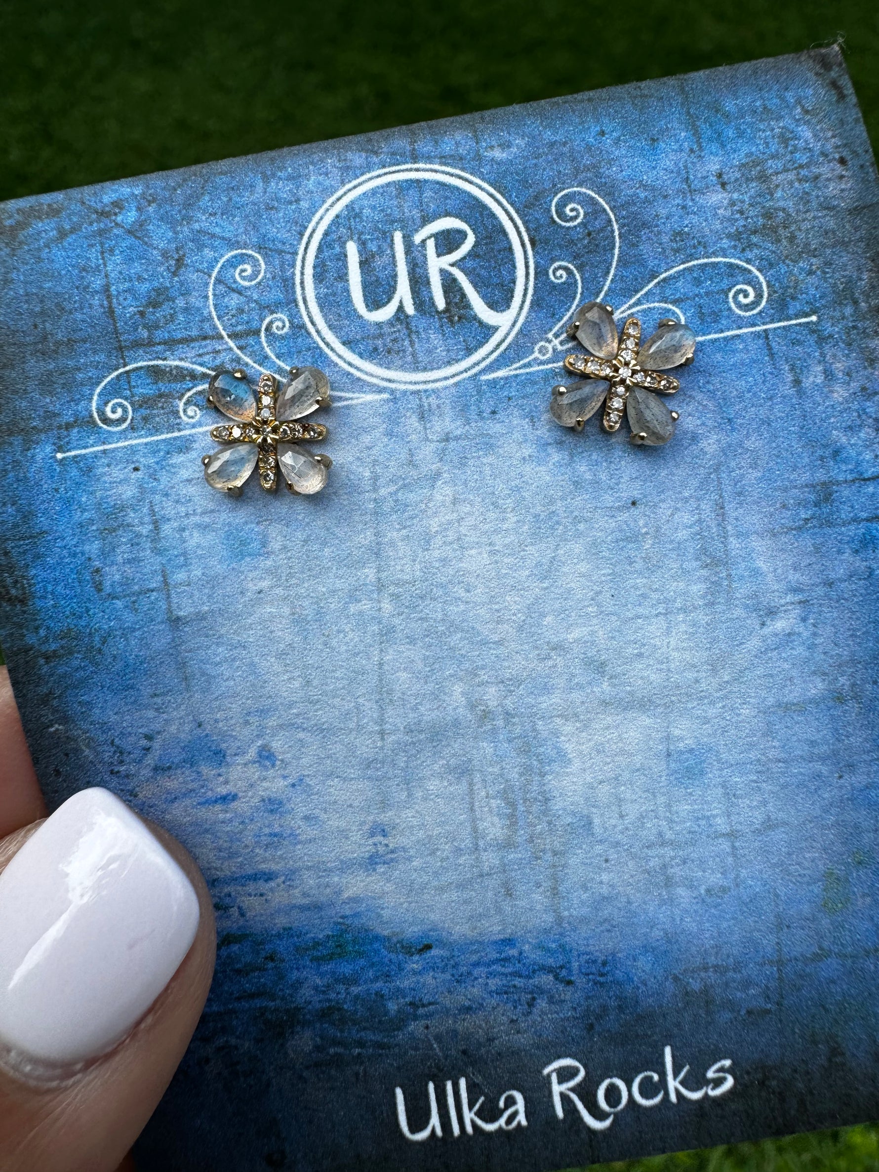 Labradorite Butterfly Earrings | Ulka Rocks