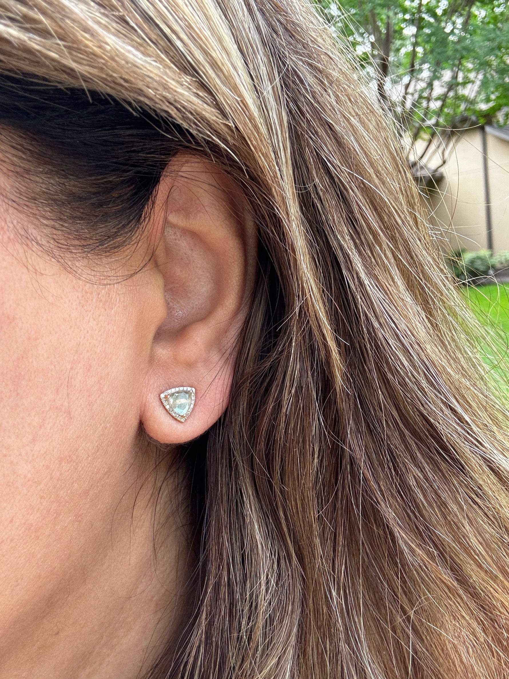 Labradorite Trillion Studs | Ulka Rocks