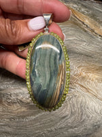 Sterling Silver Pendant - Morrisonite and Peridot | Ulka Rocks