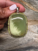 Sterling Silver Pendant - Aventurine and Peridot | Ulka Rocks