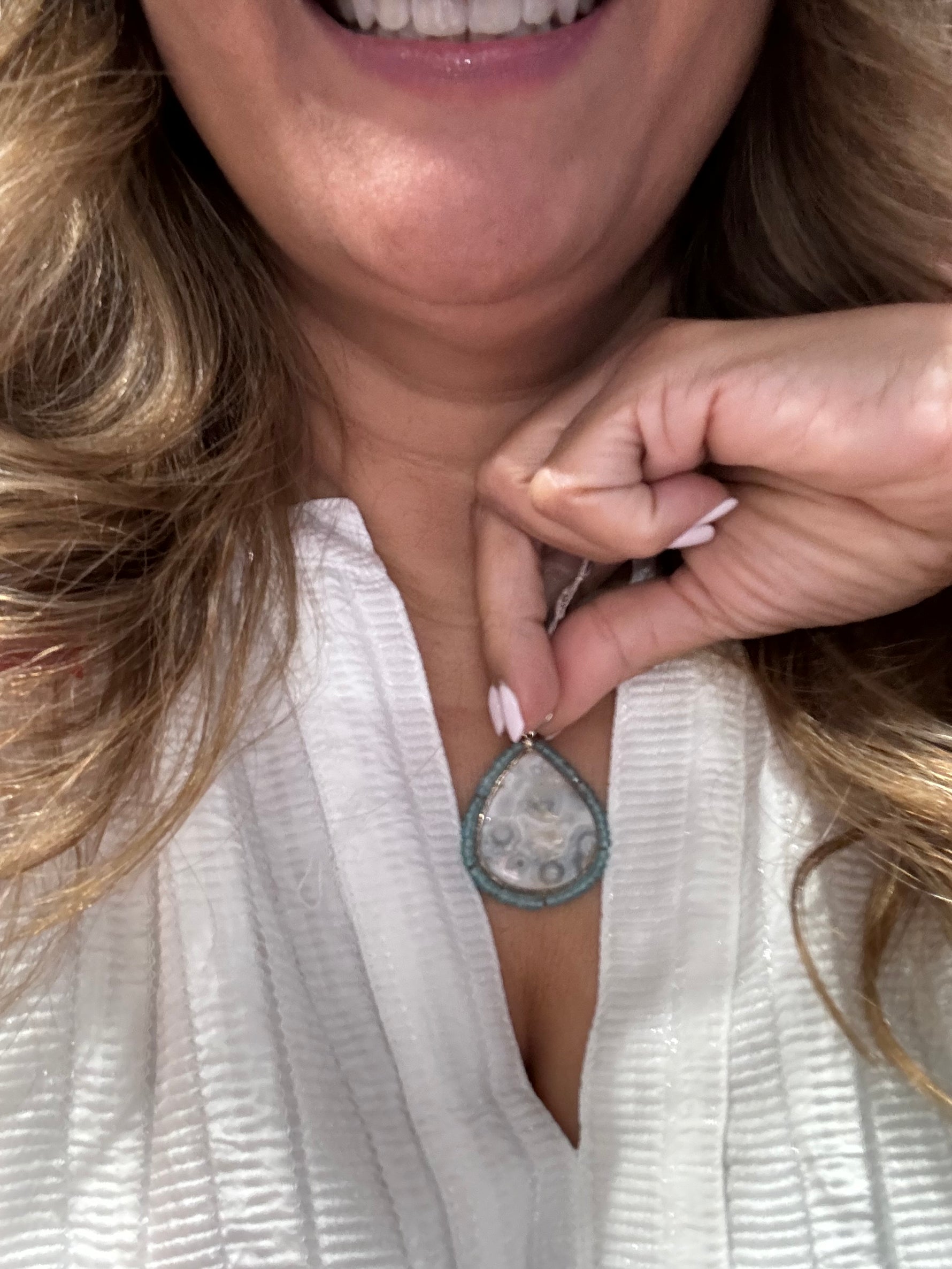 Sterling Silver Pendant - Ocean Jasper and Apatite | Ulka Rocks