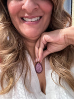 Sterling Silver Pendant - Pink Druzy and Garnet | Ulka Rocks