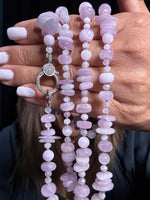 36" Lavender Raw Purple Kunzite with Pavé Diamond Sterling Clasp | Ulka Rocks