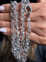 35" Herkimer Diamond & Sterling Silver Chain Necklace with Diamond Clasp | Ulka Rocks