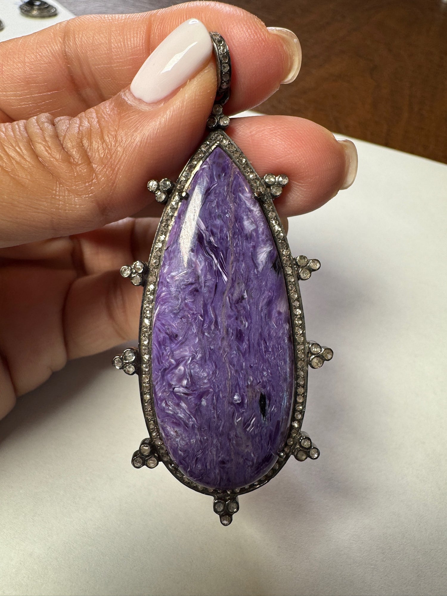 Detail view of Opal jewelry showing gemstone color and texture