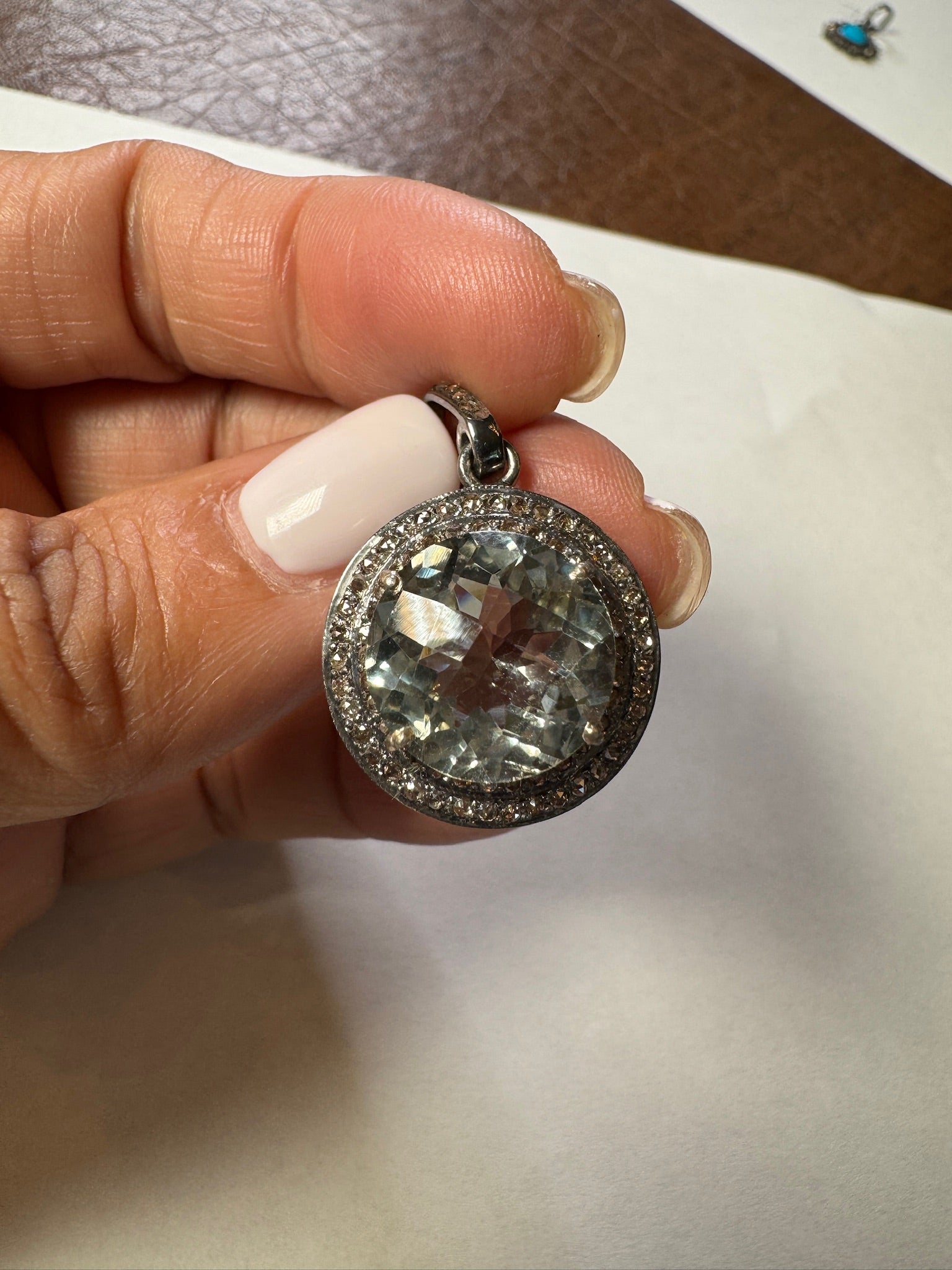 Opal jewelry alternate angle showing natural stone variation