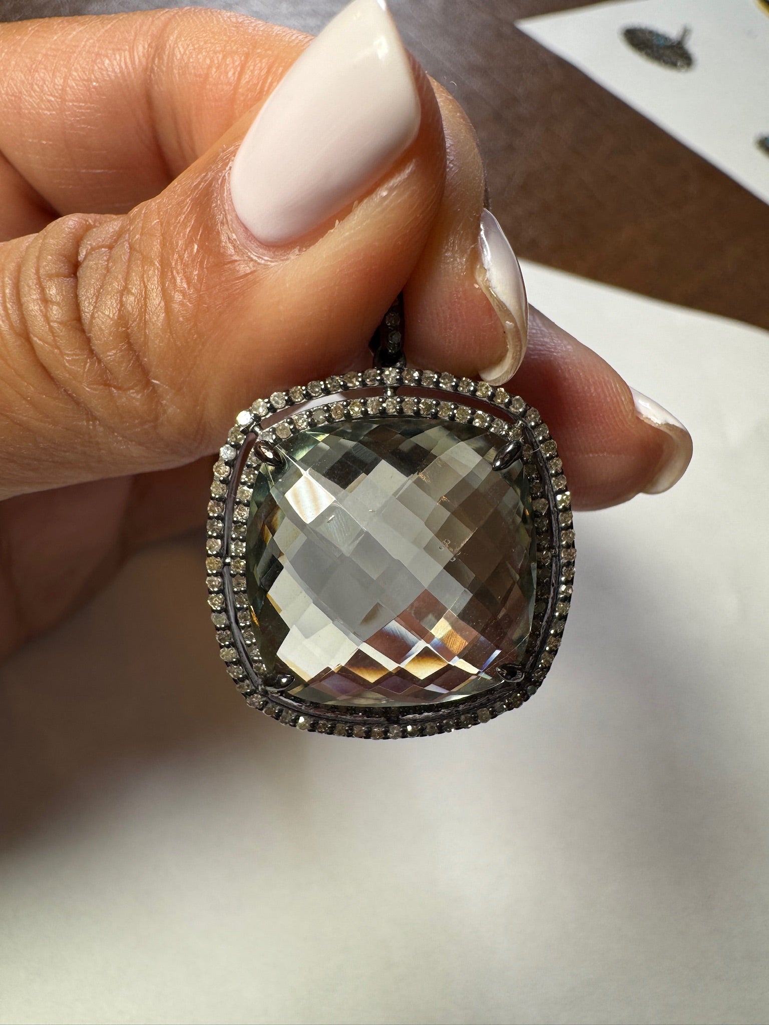 Opal jewelry alternate angle showing natural stone variation