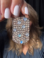 Champagne Zircon and Rainbow Brown Moonstone Pendant | Ulka Rocks