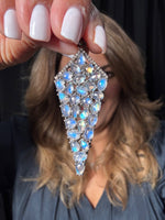 Rainbow Blue Moonstone Shield Pendant | Ulka Rocks