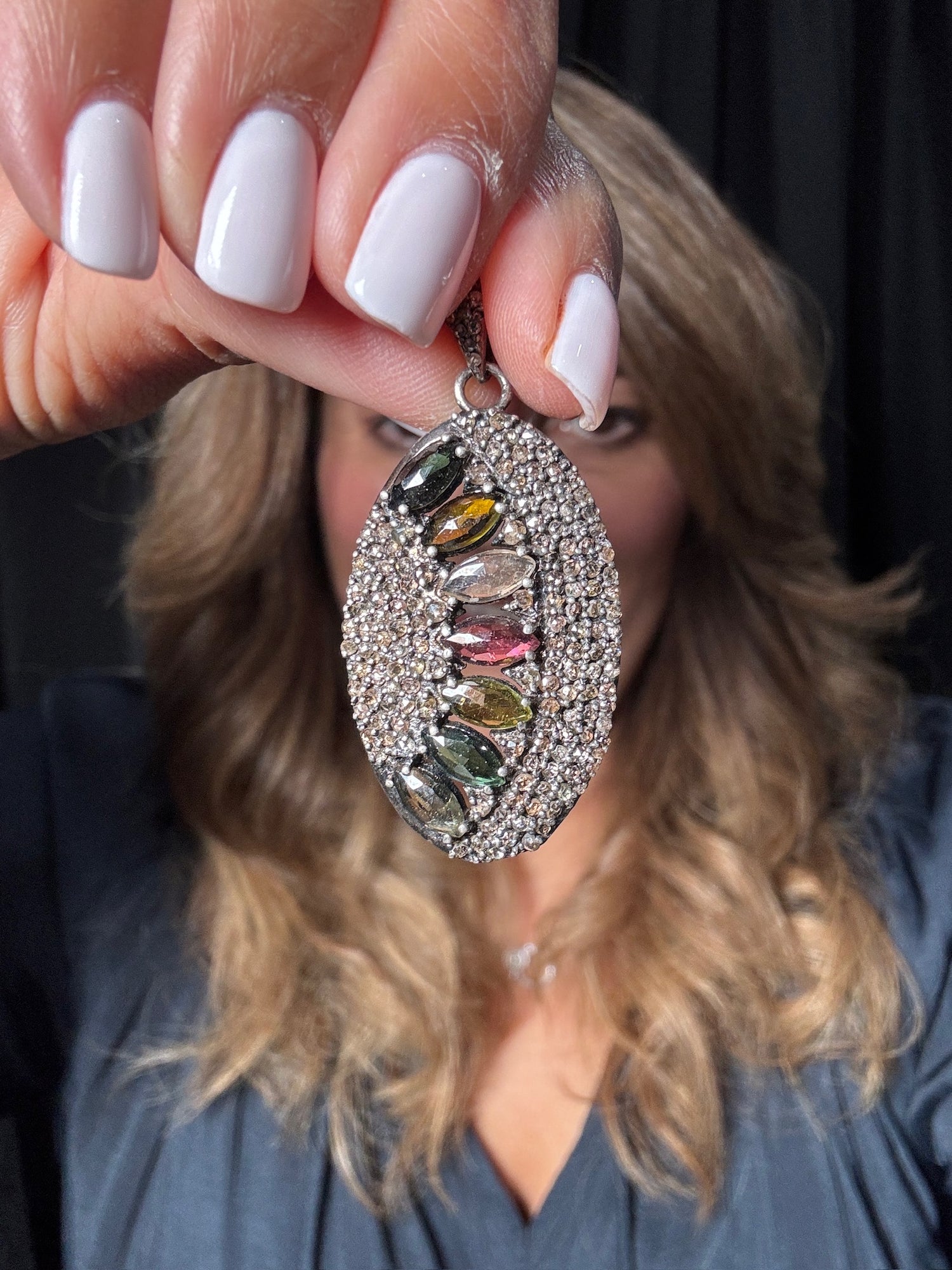 Pink Tourmaline and Diamond Pendant | Ulka Rocks