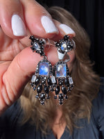 Black Moonstone and Black Spinel Earrings | Ulka Rocks