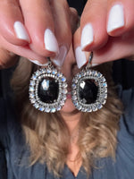 Black Spinel and Black Moonstone Earrings | Ulka Rocks