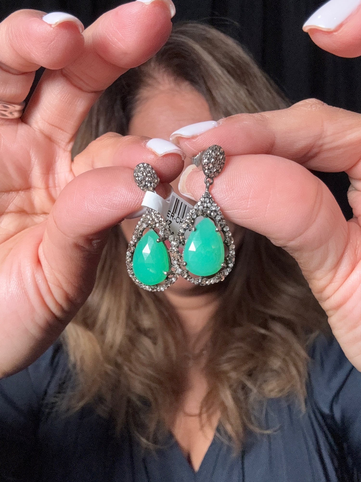 Diamond Sterling Silver Earrings | Ulka Rocks