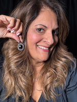 Black Spinel and Black Moonstone Earrings | Ulka Rocks