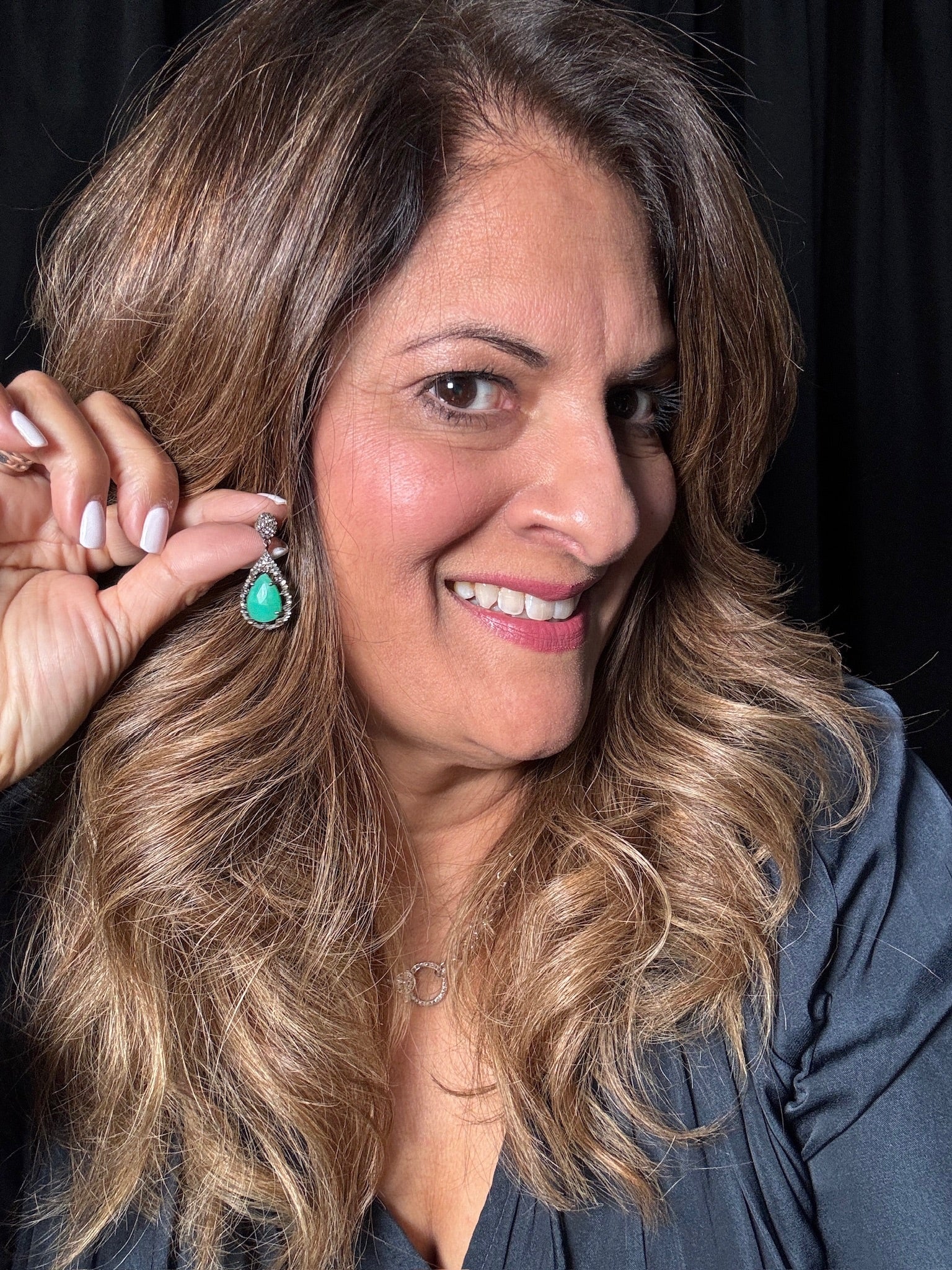 Diamond Sterling Silver Earrings | Ulka Rocks