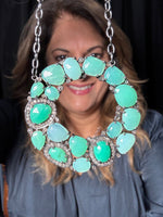 Green Chrysoprase and Diamond Necklace | Ulka Rocks