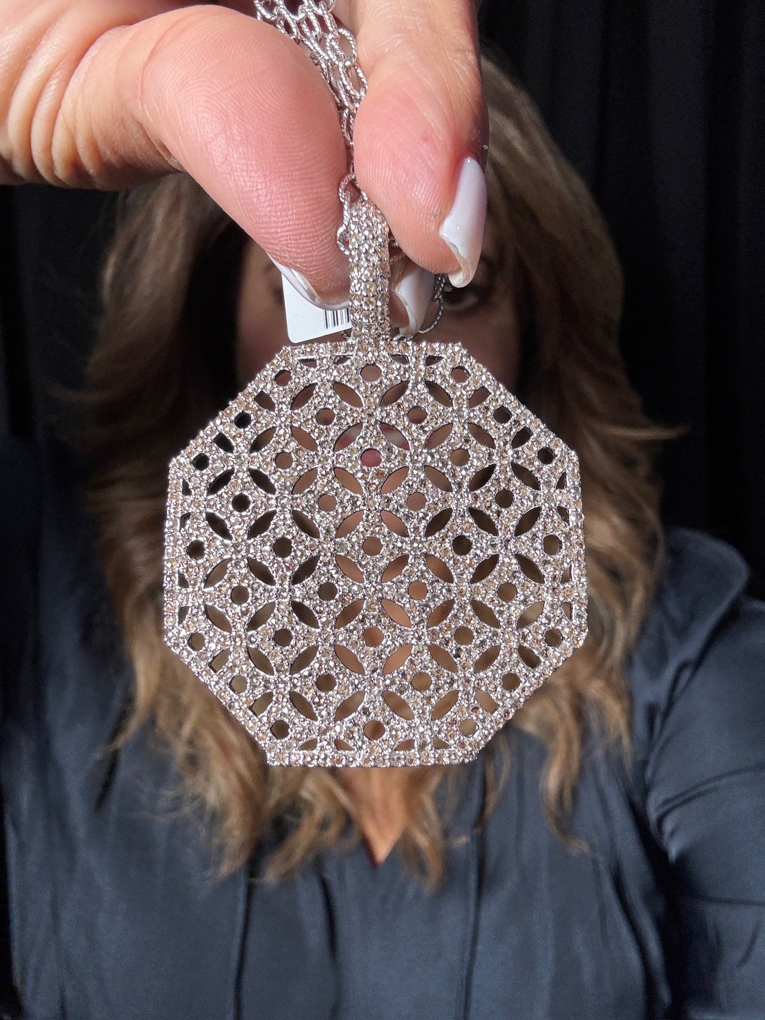 Silver and Diamond Pendant and Chain Necklace | Ulka Rocks