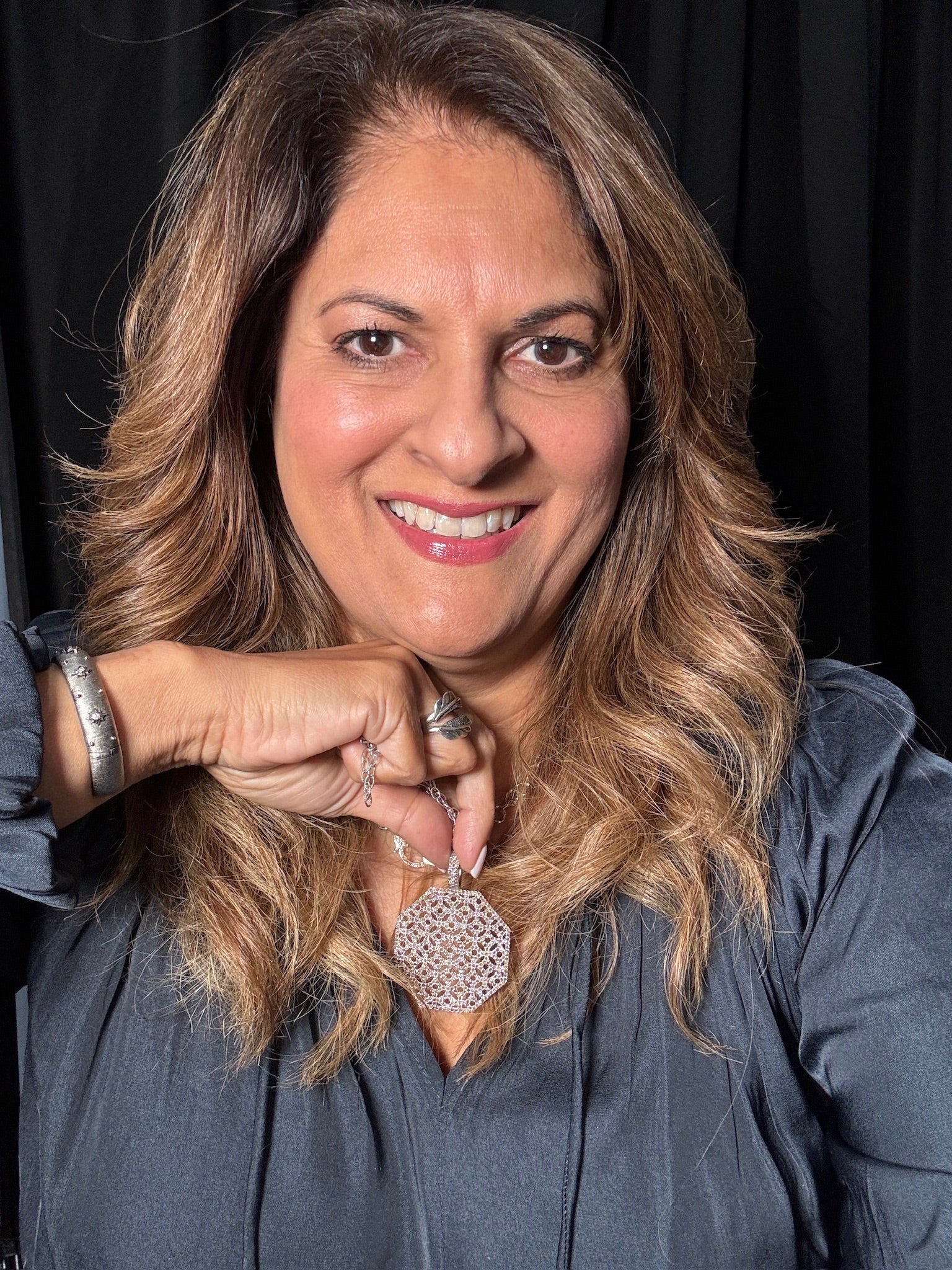 Silver and Diamond Pendant and Chain Necklace | Ulka Rocks