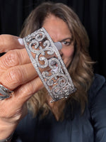 Silver and Diamond Hinge Bangle Bracelet | Ulka Rocks