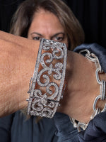 Silver and Diamond Hinge Bangle Bracelet | Ulka Rocks